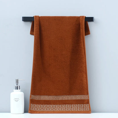 1/4/6pcs Embroidered Cotton Towel Set Bathroom 34x74cm/70x140cm Bath Towel Cover Personalized Sport Gift Big Towels Blue Green