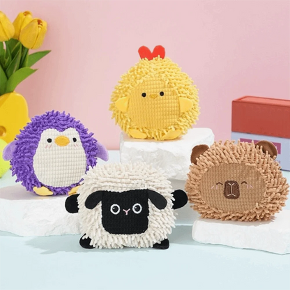 Cartoon Animal Shaped Pet Squeak Toys Bite Resistant Cute Pet Plush Toys Non-Toxic Funny Interactive Pet Toys Teething Cleaning