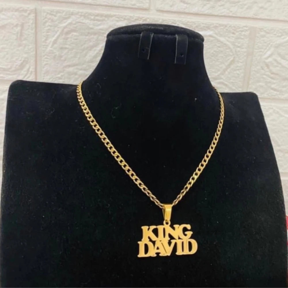 Custom Movable Big Name Pendant Necklace Stainless Steel Cuban Chain Nameplate Personalized Necklace For Women Fashion Jewelry
