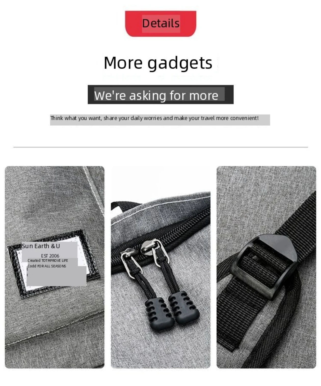 Trendy men and women Minimalist Backpack Versatile Backpack Large Capacity Student Backpack Computer Travel Bag Washable