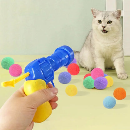 Colorful Plush Ball Cat Toys for cats Molar Bite Resistant Bouncy Interactive Funny Cat Balls Chew Toy Training Toy Pet products