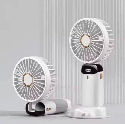 Portable mini fan as a summer outdoor gift with creative digital display of power consumption and cross-border portability