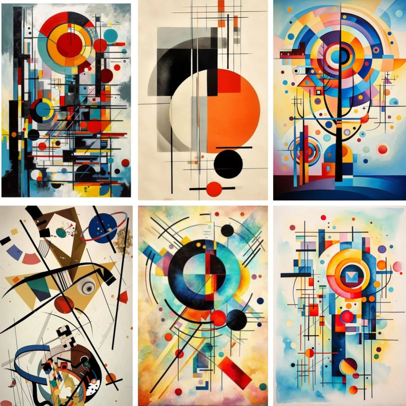 Diamond Painting Full Drill Western Abstraction Art Wassily Kandinsky Poster Rhinestones Mosaic Embroidery  Living Room Decor