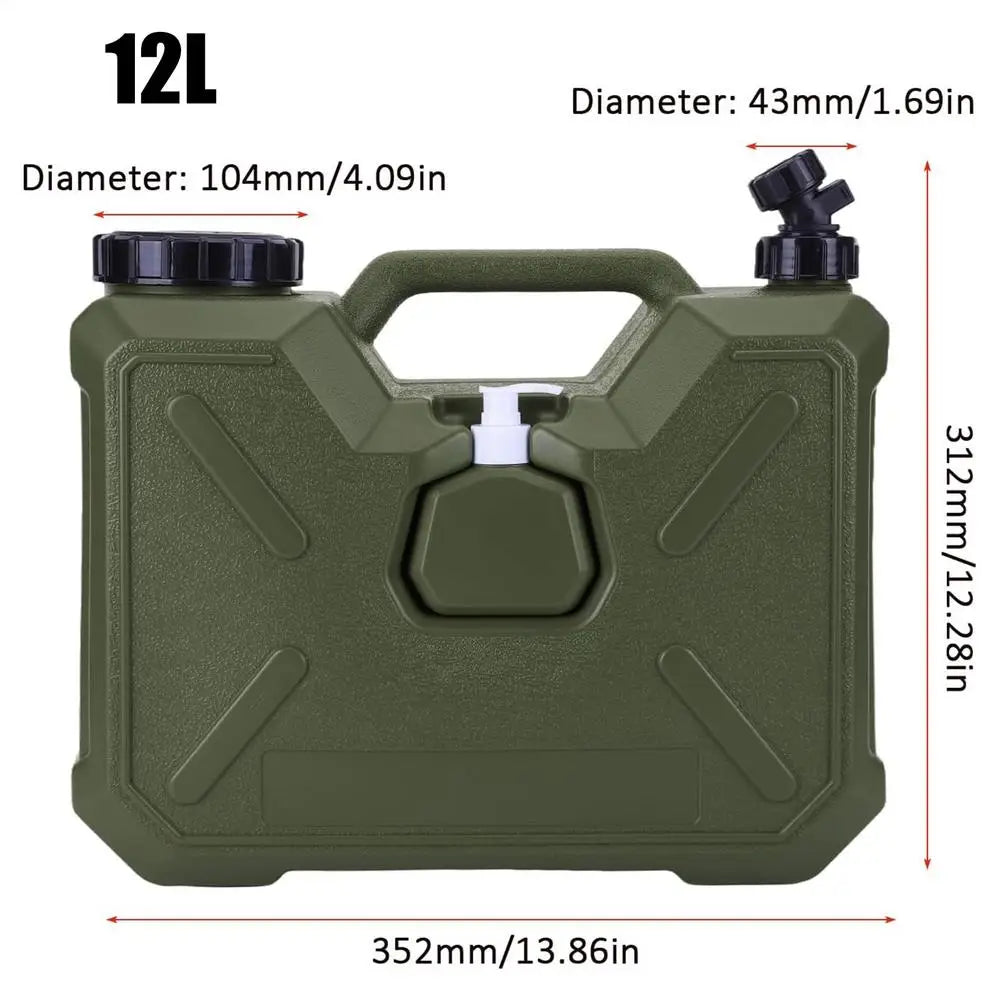 12L Camping Water Tank With Faucet Portable Water Container With Hand Sanitizer Bottle Leak-Proof Water Bucket For Camping