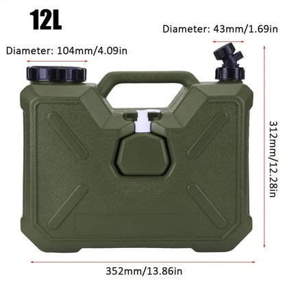 12L Camping Water Tank With Faucet Portable Water Container With Hand Sanitizer Bottle Leak-Proof Water Bucket For Camping