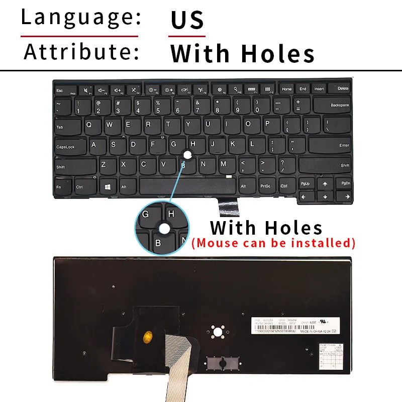 100%New US/Russian for Lenovo Thinkpad T440 T440S T431S T440P T450 T450S T460 E431 E440 L440 L450 L460 L470 Laptop Keyboard