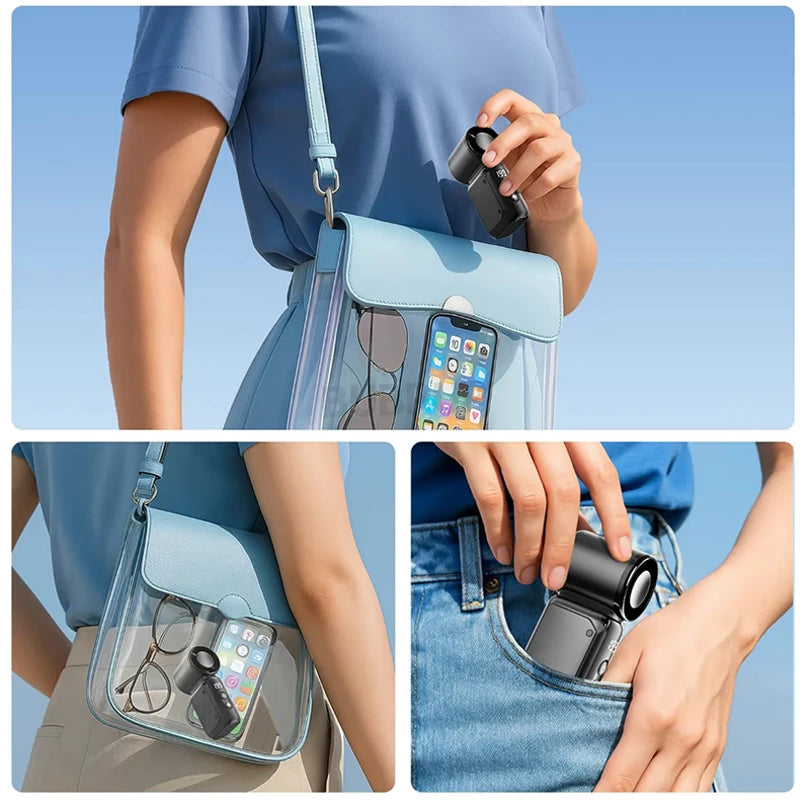 Handheld Small Fan, Portable Mini Bladeless Electric Fan, USB Charging Pocket Portable Fan, Suitable for Outdoor and Travel Use