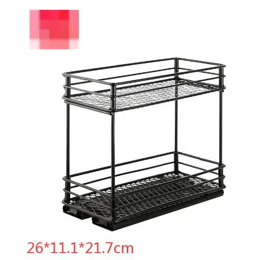 Kitchen Spice Racks Suit for Narrow Cabinet Drawer Pull-Out Seasoning Holder Rack with Track Spice Bottle Storage Organiziers