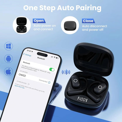 2026 New Open Ear OWS Earphones Bluetooth 5.4 Wireless Headphones HiFi Sound Headset Touch Control TWS Earbuds 60 Hours Playback