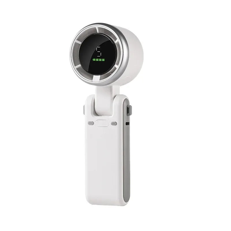 Portable Mini Handheld Fan Multi-functional Foldable Fan USB Rechargeable Turbine Fan Digital Display Mini Table Fan Outdoor