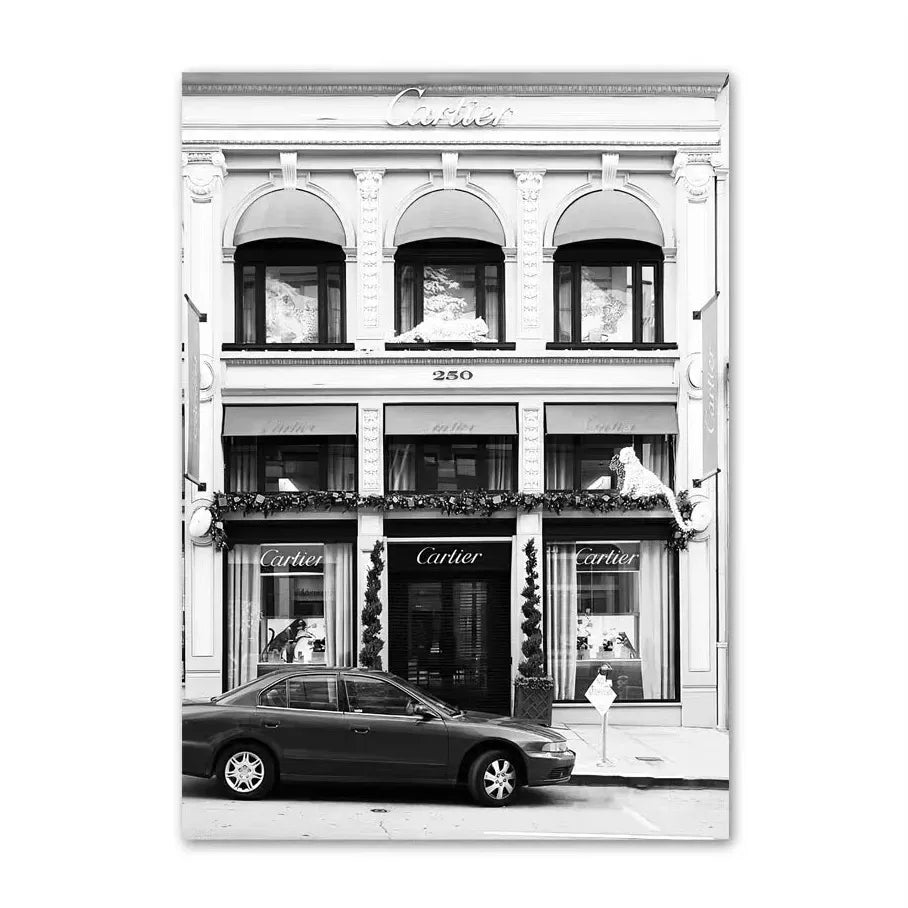 Canvas Painting Nordic Luxury Shop Race Car Paris Champs Elysees Art Posters And Prints Wall Pictures For Living Room Decor