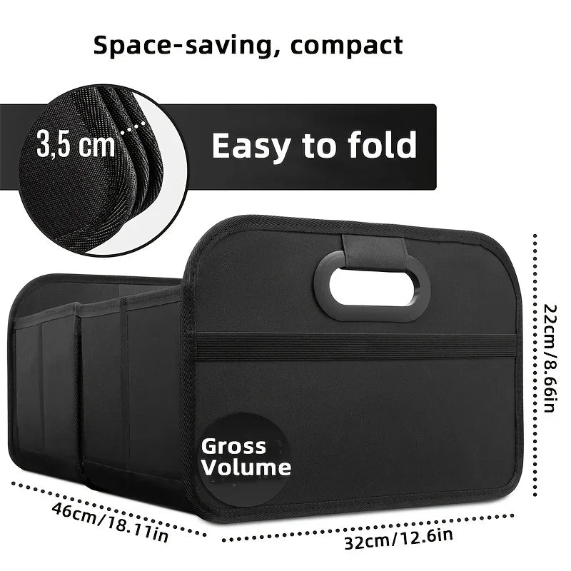 Car Trunk Organizer, Collapsible Compartment Car Organizer, Space-Saving, Foldable Waterproof for All Cars, SUVs, Mini-Vans