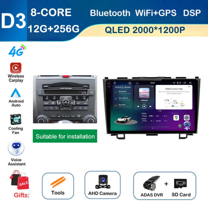 9 inch GPS Navigation for Honda CRV CR-V 3 2007 - 2011 Android System Car Radio Multimedia Player Touch Screen 4G BT Auto Tools