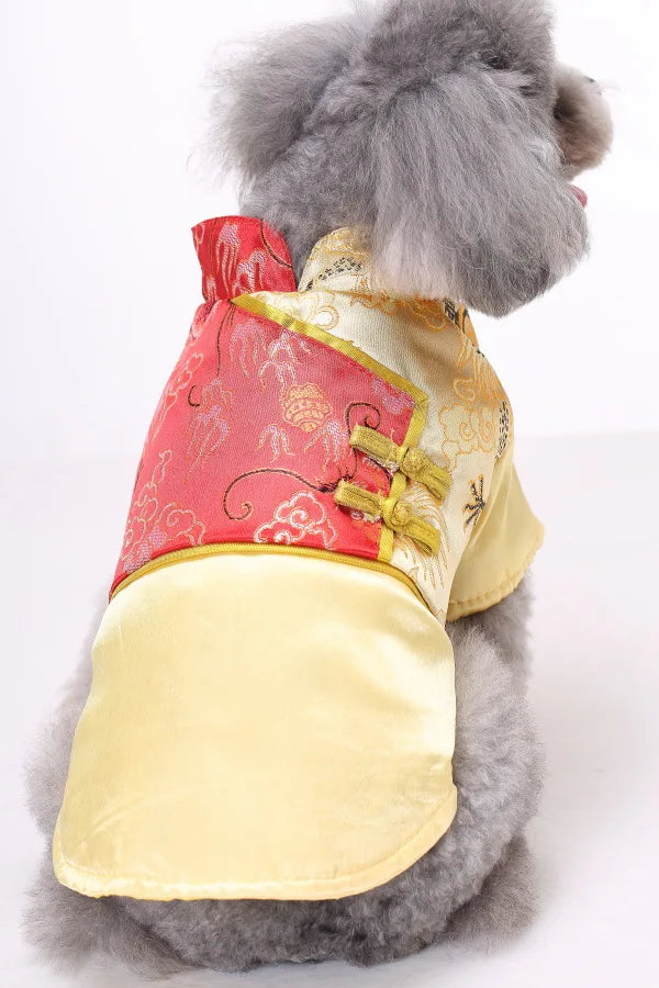 Traditional Chinese Pattern Pet Clothing Warm and Comfortable Dog Clothing for Small and Medium Dogs Thick Pet Cotton Coat