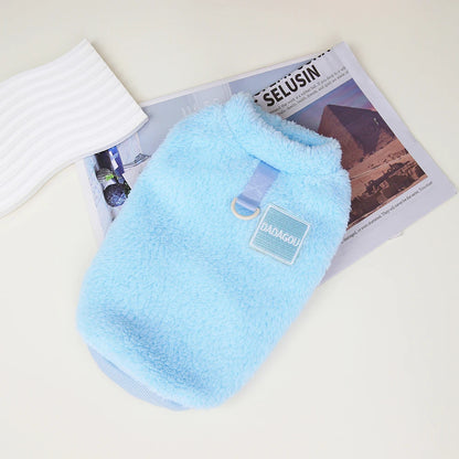 Warm Fur Dog Clothes Cute Puppy Cat T-Shirt Soft Plush Pet Clothing Small Medium Dogs Outfit For Cats Yorkshire Shih Tzu Perro