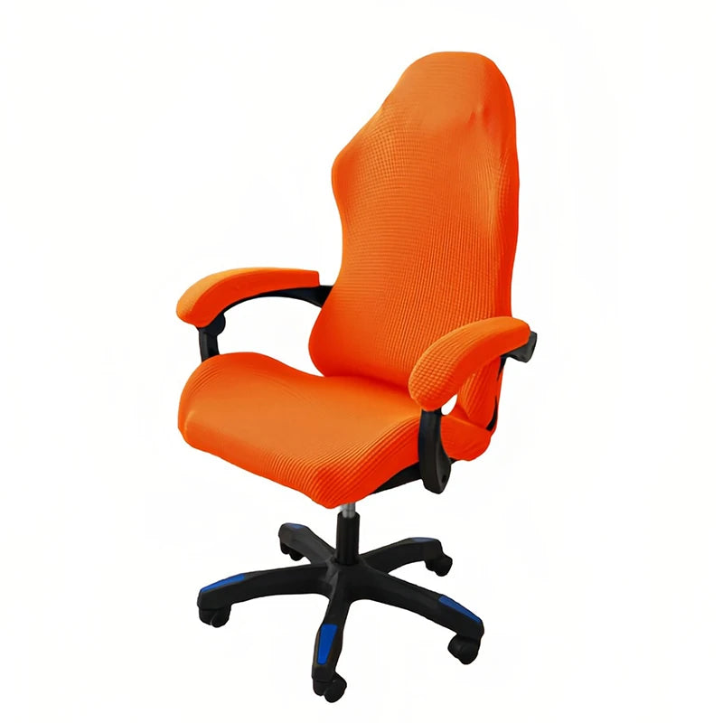 Solid Color Gaming Chair Cover Soft Elasticity Polar Fleece Armchair Slipcovers Computer Seat Chair Covers Stretch Rotating Lift