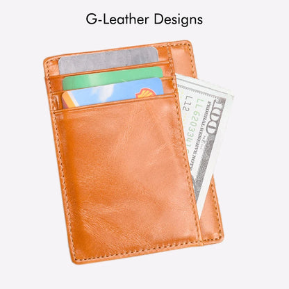 Vintage Genuine Leather Card Holder Oil Waxy Leather Credit Card Wallet Cases Unisex Slim Card Bag