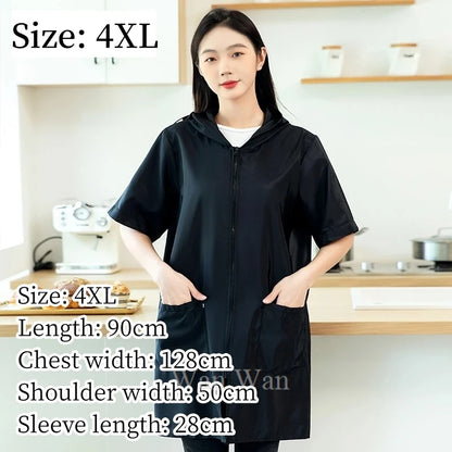 Pet Groomer Work Clothes Dog Grooming Uniform Short Sleeve Waterproof Gown New Black Beauty Salon Robe Barber Shop Apron Y1111