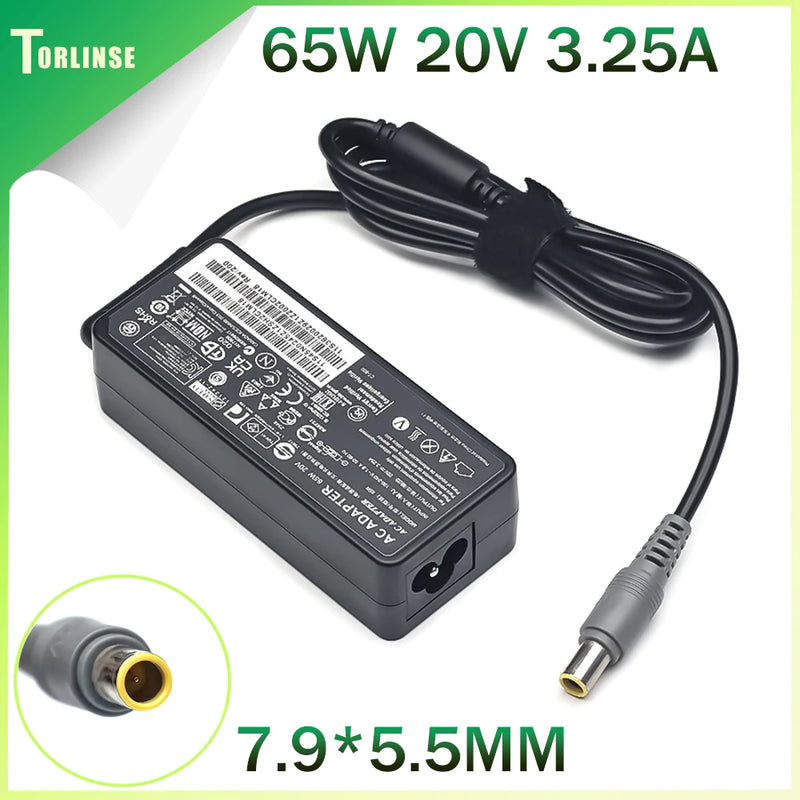 20V 3.25A 65W Power Adapter for Lenovo Thinkpad T400 T420 T430s T510 T520 X120e X130e X220 X230 E520 E535 SL510 Laptop Charger