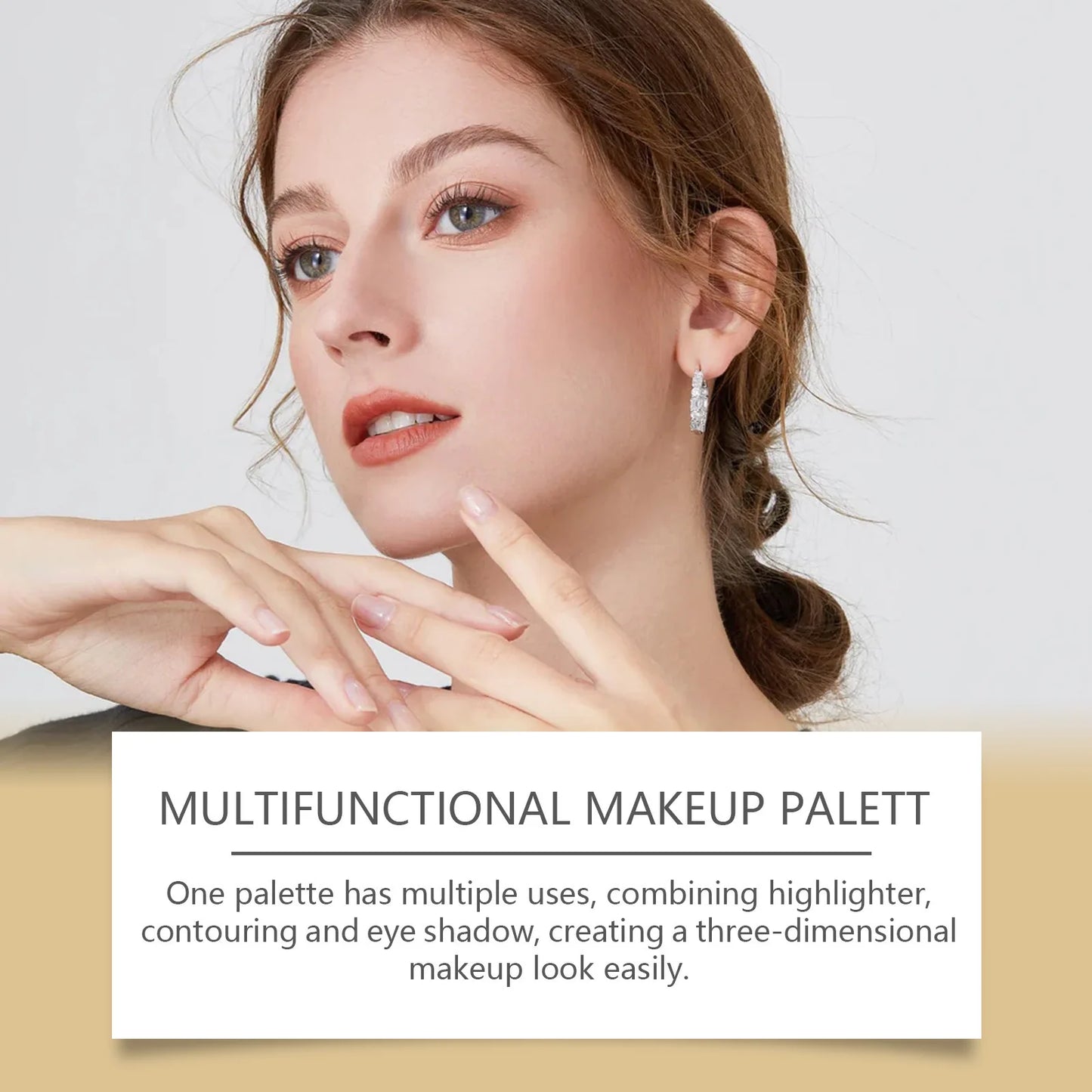 Makeup Set Multiple Functions Easy Carry Eyes Shadow Powder Blusher Highlight Brightening Sleeping Silkworm Facial Makeup Board