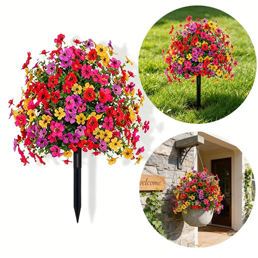 Artificial Flowers for Outdoor Indoor Garden Home Decoration Faux Daisy with Eucalyptus Leaves Fake Plants Greenery Porch Patio
