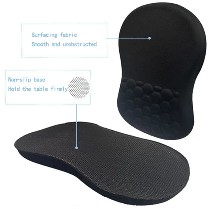 Ergonomic Wrist Rest Mouse Pad, High-Resilience Memory Foam, Non-Slip Base, Comfortable Wrist Support, Compatible with PC and La