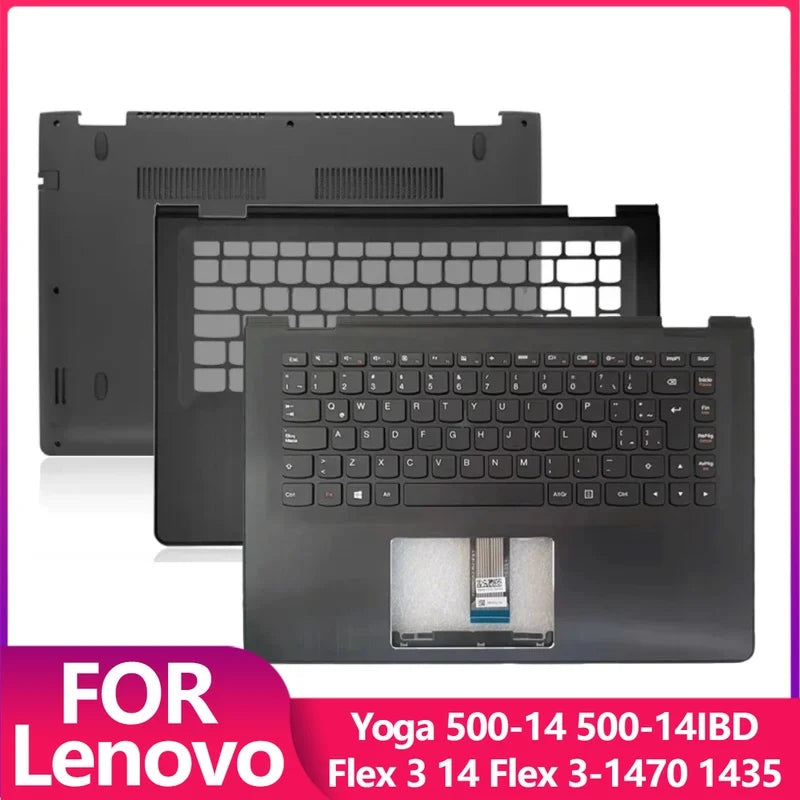 T New for Lenovo Yoga 500-14 500-14IBD Flex 3 14 Flex 3-1470 1435 1475 Laptop Palmrest Upper Case/Bottom Case Black