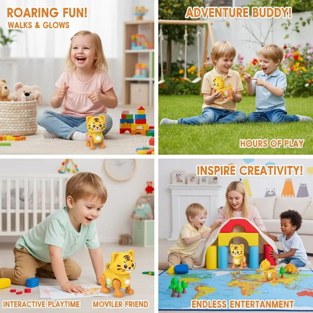 Children Electronic Pets Music Toy Cartoon Electric Vocal Toy Tiger Toys With Sound Flash Lighting Sing Dance for Girls Boy Gift