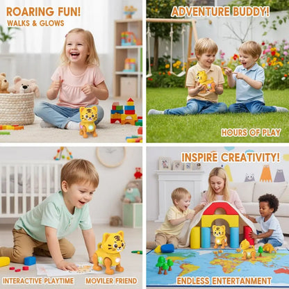 Children Electronic Pets Music Toy Cartoon Electric Vocal Toy Tiger Toys With Sound Flash Lighting Sing Dance for Girls Boy Gift