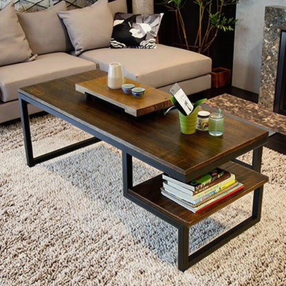 Leisure Wrought Iron Coffee Table Industrial-Style Side Table for Home Use