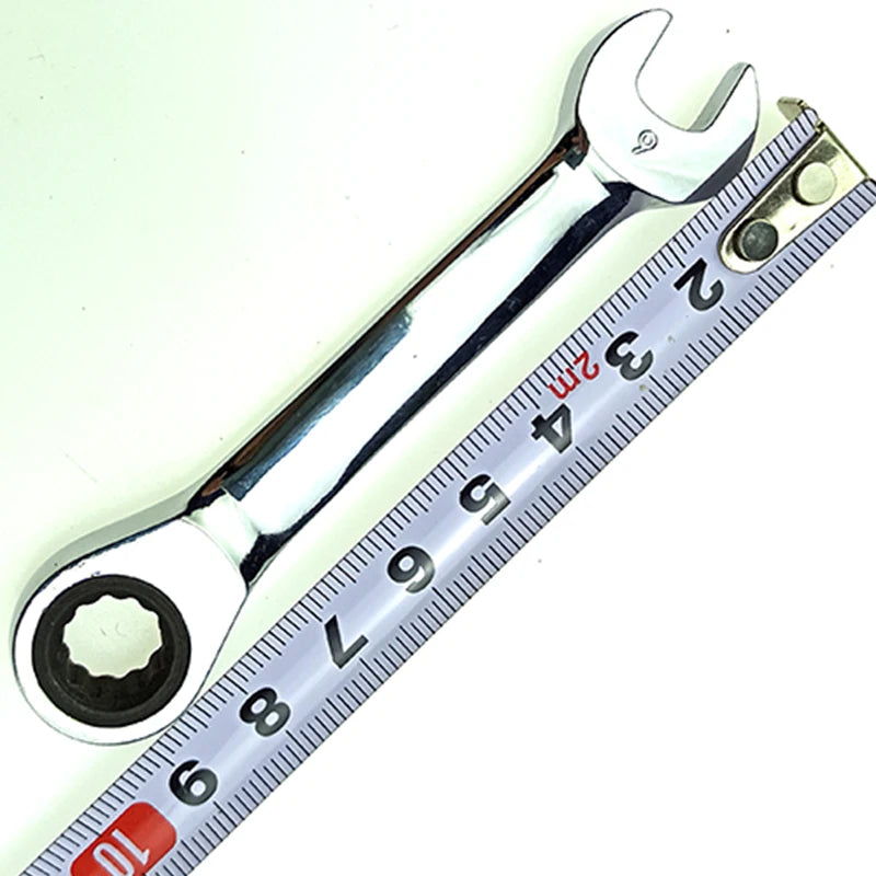 8-19mm Short Handle Ratchet Handle Wrench CR-V Combination Wrenches Quick Open Spanner Auto Repair Tools 1pcs
