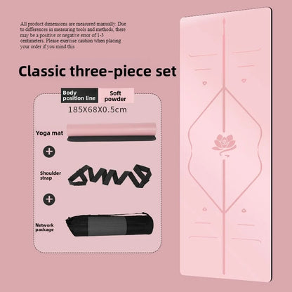 PU Rubber Non Slip Wide Thick Yoga Mat Quiet Dance Mat Home Use Beginner Fitness Yoga Mat Exercise Mat Gymnastics Mat