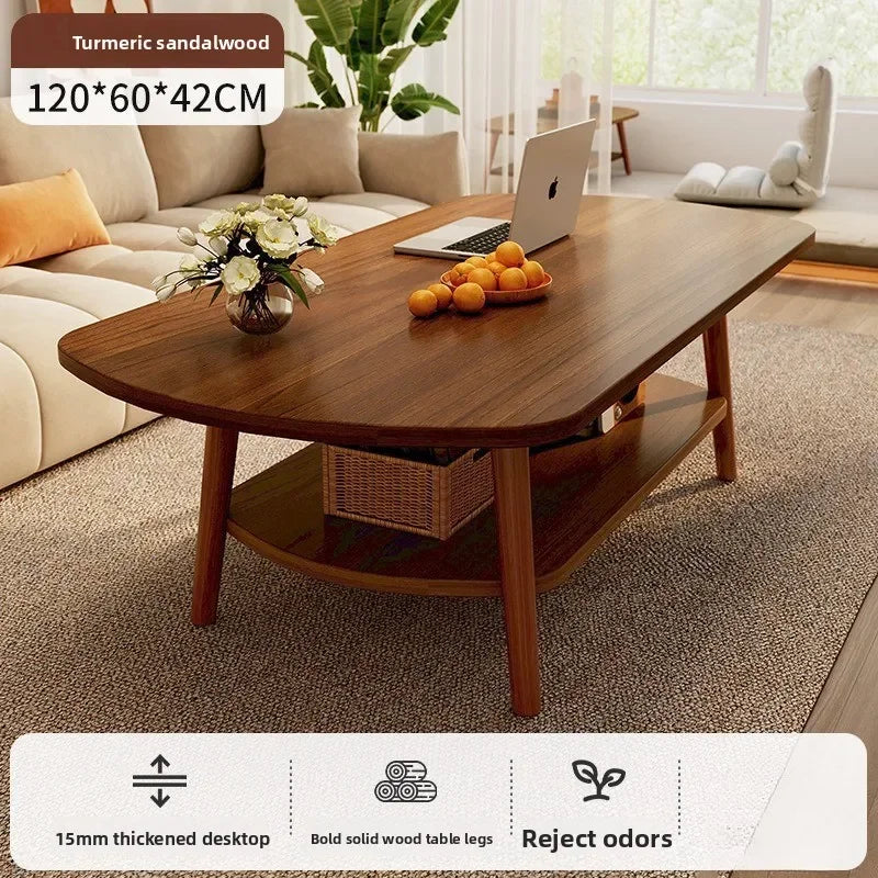 Coffee table living room small apartment multi-functional small tea table Nordic simple homestay double-layer small table