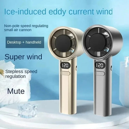 Lenovo 5000mah Handheld Mini Fan Electric Hand Fans Ice Compress High-Speed Cooling USB Rechargeable Portable LED Display Fan