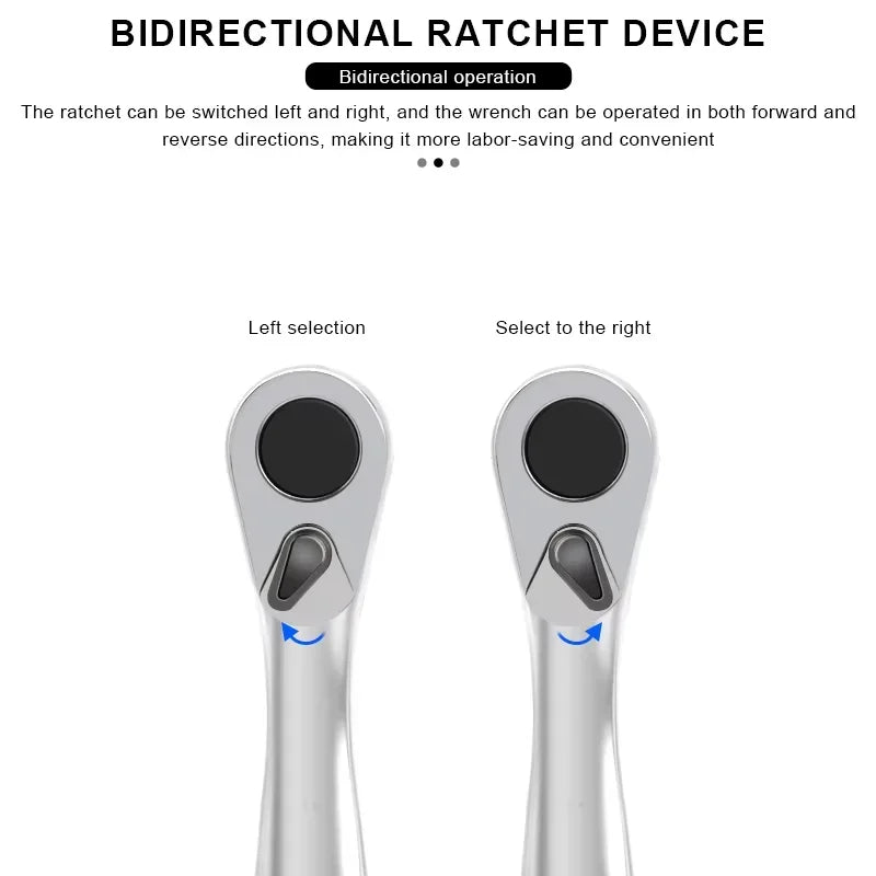 Ratchet Wrench - 1/4 Drive Ratchet Handle with 72 Teeth Quick Release, Screwdriver Bits Hand Tool for Auto Motorcycle Repair