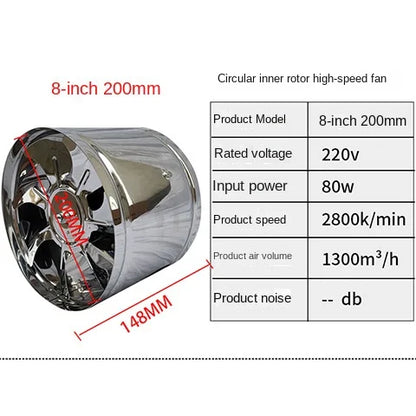 6''8'' Kitchen Toilet Exhaust Fan Louver Pipe Extractor Wall Air Ventilation Ceiling Booster Blower Metal Ventilator Attic Fan