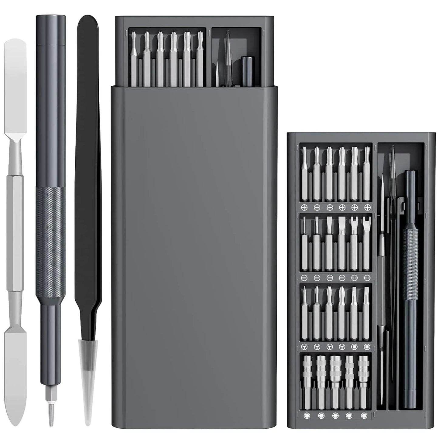 Precision Screwdriver Set, Screwdriver Kit with 36 Long S2 Bits, Magnetic Repair Tool for Glasses, Watches, PC, Computer, Camera