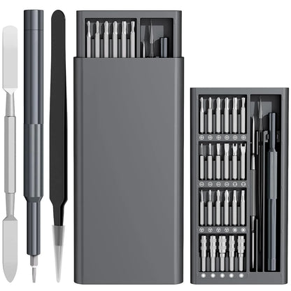 Precision Screwdriver Set, Screwdriver Kit with 36 Long S2 Bits, Magnetic Repair Tool for Glasses, Watches, PC, Computer, Camera
