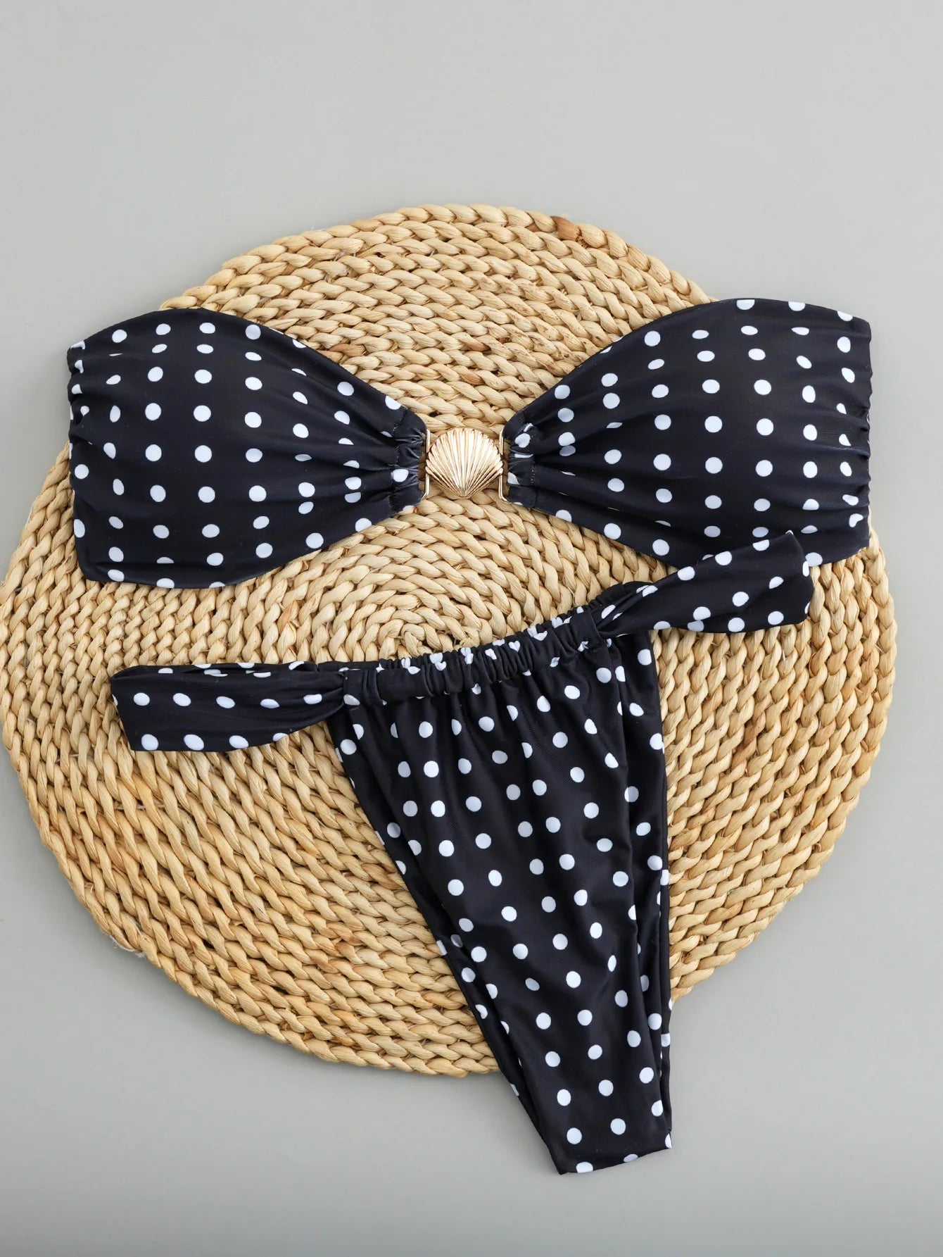 2025 Polka Dot Bikini Set Women Two Piece Swimwear - Flirty Sexy Instagram Beach Vacation Push Up Swimsuit