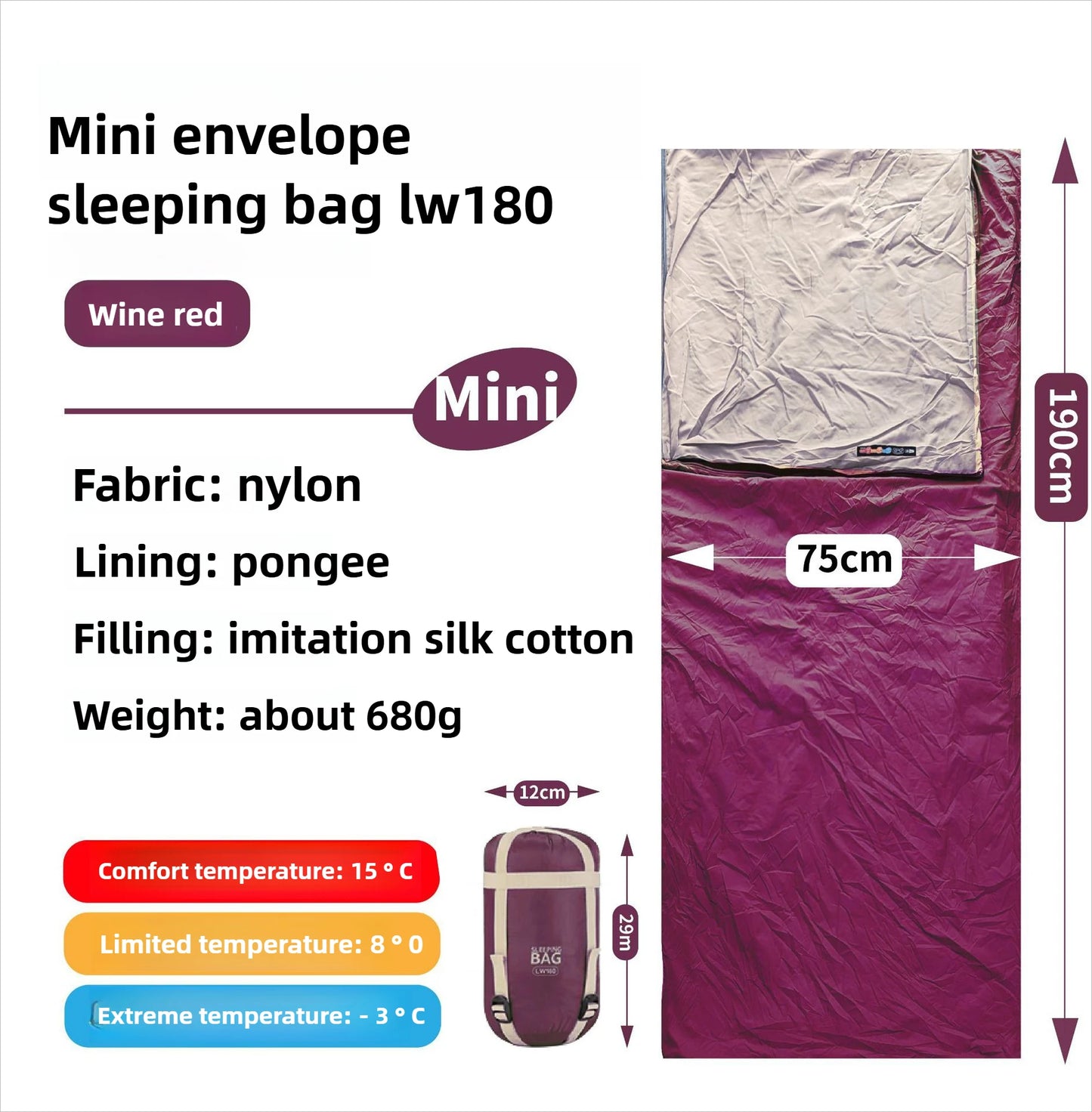 Mini Adult Sleeping Bag Travel Mountaineering Outdoor Camping Down Cotton Dirty Sleeping Bag Machine Washable Splicing
