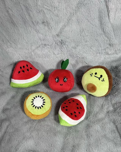Dog Squeaky Toys Plush Animal Fruit Food Toy Durable Chew Interactive Toys Small Medium Dogs Cats Puppy Pet Supplies