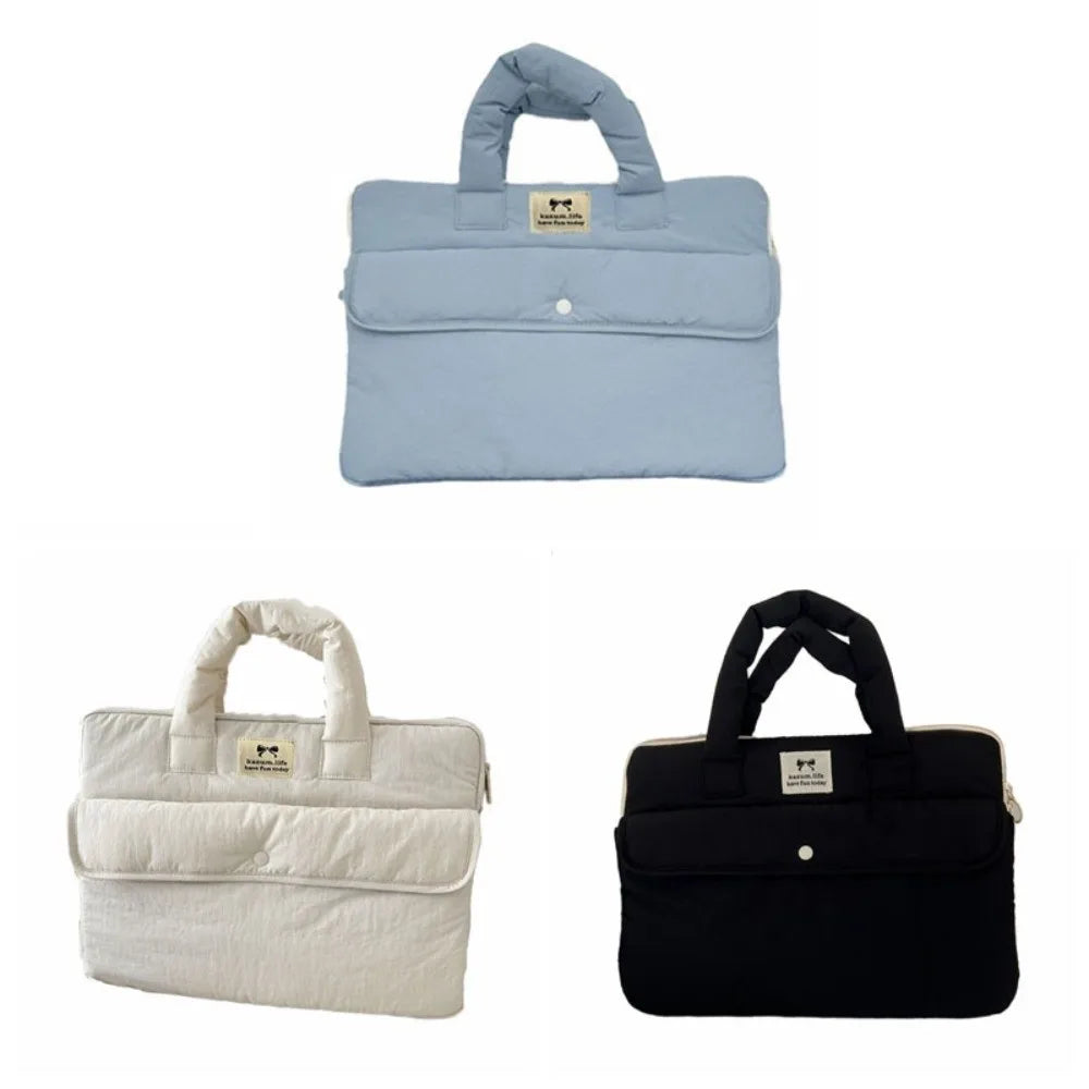 Handbags 15.6inch Portable Laptop Bags Bow with Handle Laptop Case Cute Soft Material Notebook Sleeve Women's Bag