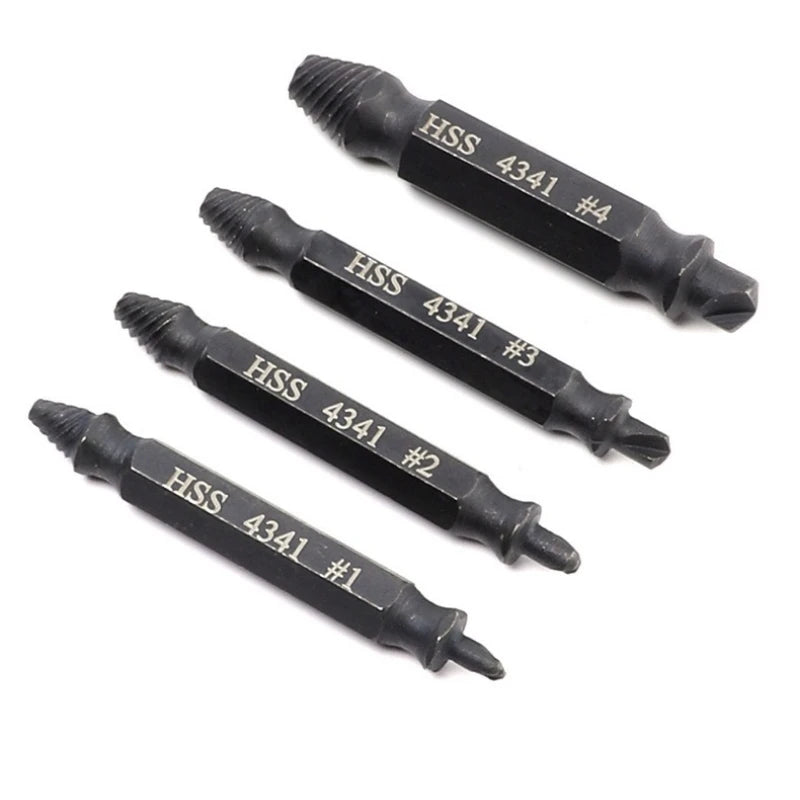 Screw Extractor Drill Bit Damaged Stripped Broken Screw Bolt Remover Extractor Easily Take Out Demolition Tools 4PCS Set