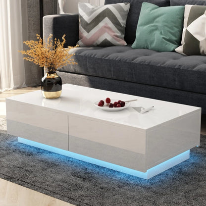 Living room mirror furniture glass top hollow center coffee table