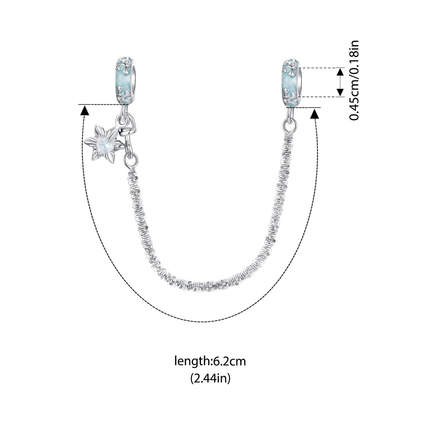 WOSTU 925 Sterling Silver Snowflake Charm Winter Snow Beads Purity Original Fit for Women Girls Necklace DIY Fine Jewelry Gift