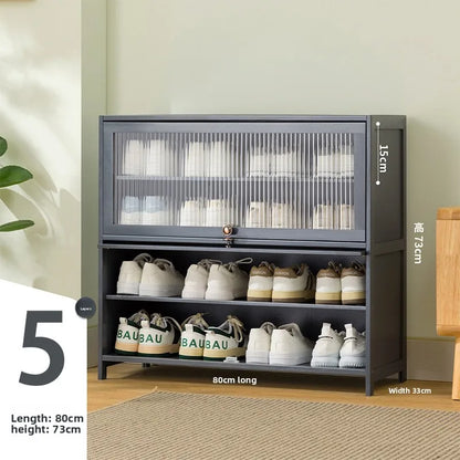 Shoe cabinet multi-layer storage rack household simple door entry balcony indoor large-capacity dust-proof shoe rack