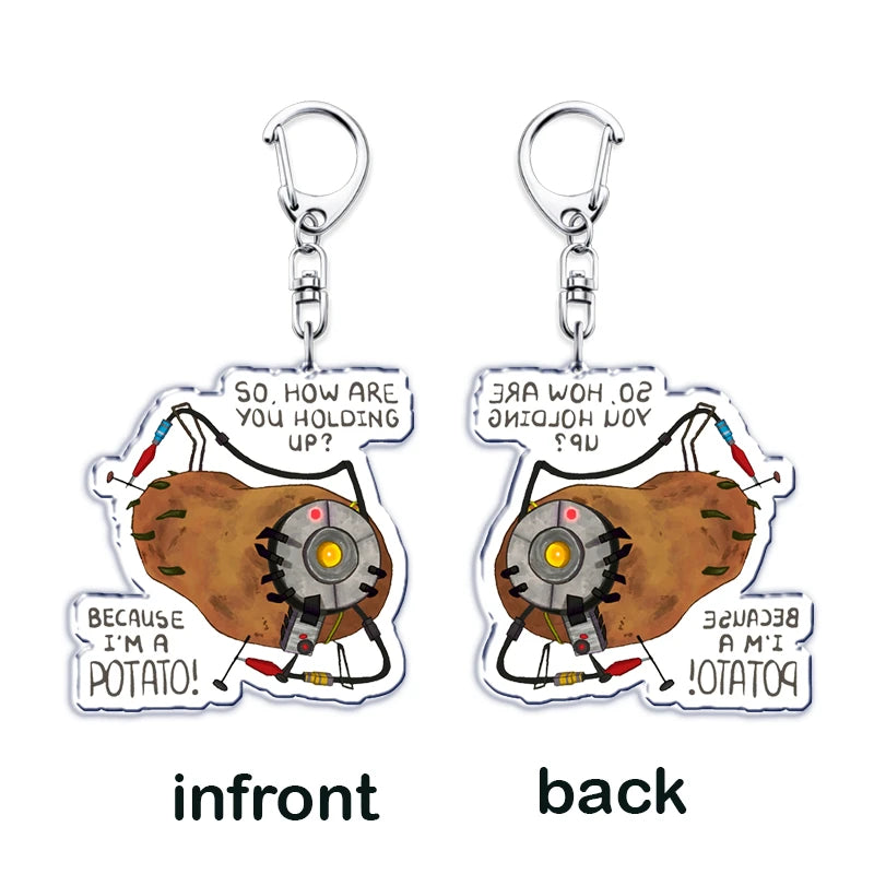 Trending Video Game Keychains for Accessories Bag Glados Aperture Laboratories Science Keyrings Jewelry Gamer Fans Gaming Gifts