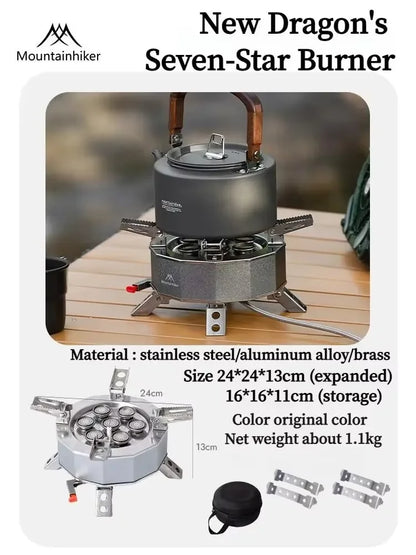 Mountainhiker Five/Seven Stars Portable Gas Stove Burner for Outdoor Camping Hiking Picnic BBQ Cooking Furnace Tourist Supplies