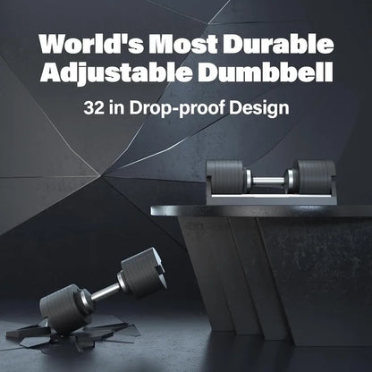 Drop Resistance 80 lbs Adjustable Dumbbell Set- Exhaustion Training Weights Adjustable Dumbbells- Fast Adjust, Compact Design