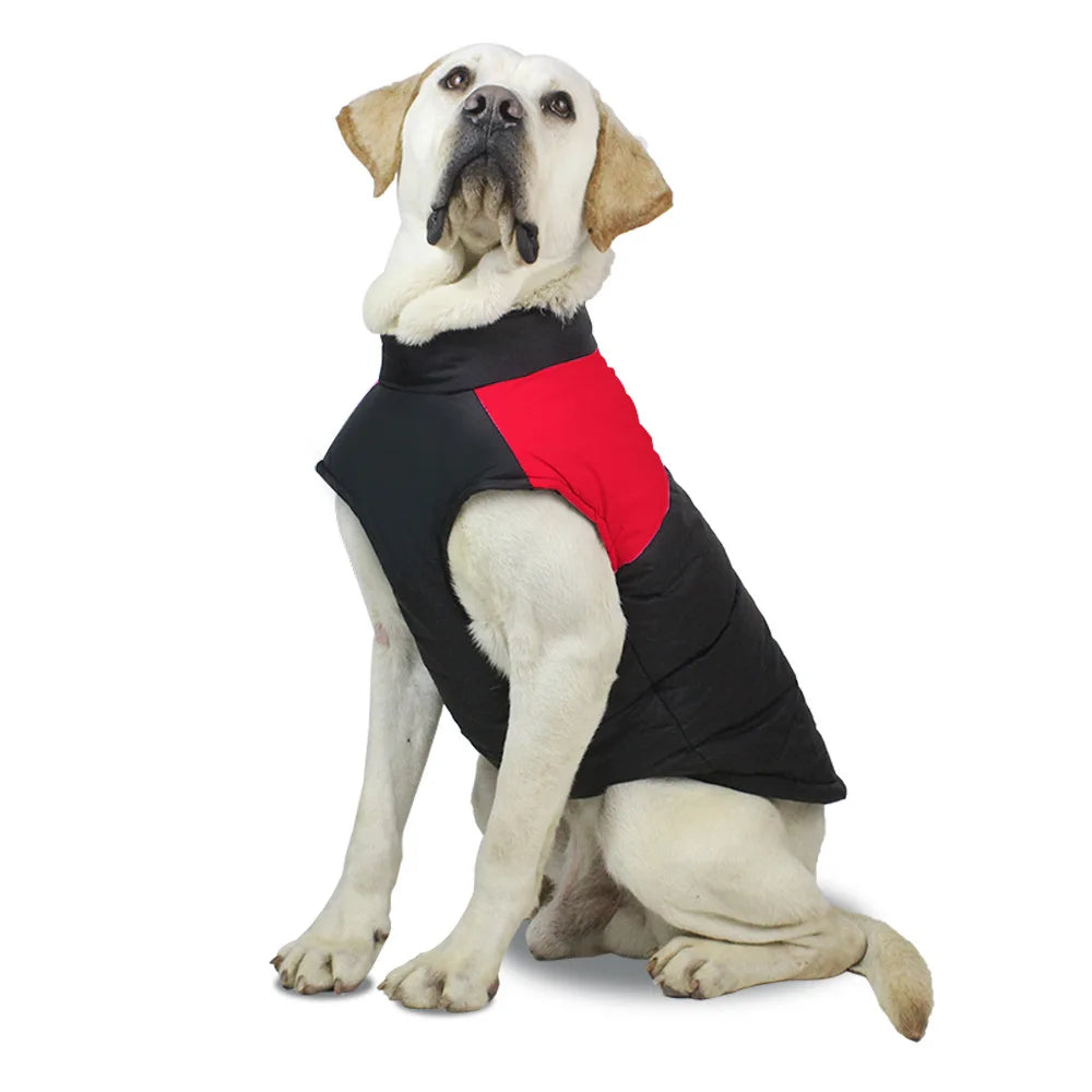 Winter Pet Coat Dog Clothing Warm Rainproof Overall Traction Cotton Pet Clothing Thick Big Dog Vest Pet Supplies Charge Coat